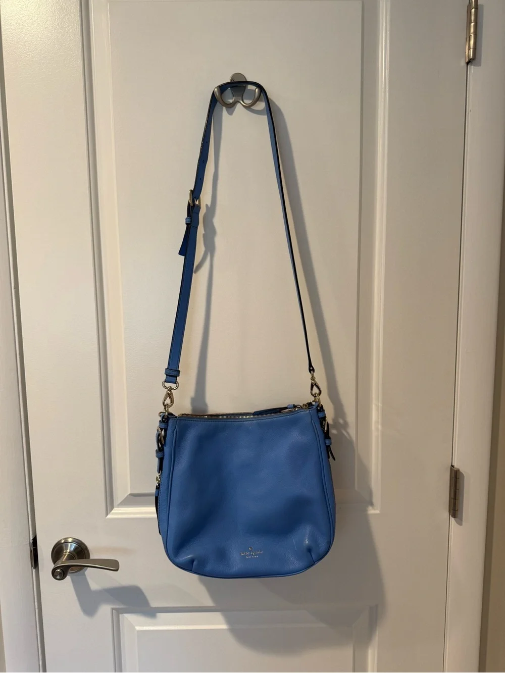 kate spade Blue Leather Crossbody Bag with Adjustable Strap